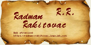 Radman Rakitovac vizit kartica